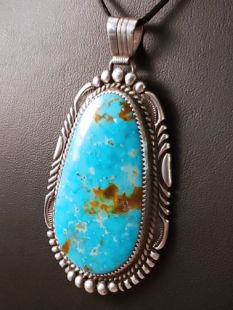 Vintage Native American Navajo Made Pendant with Turquoise