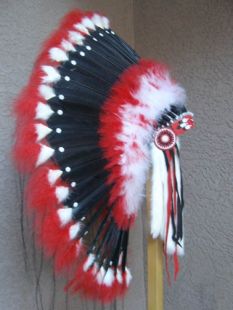 Native American Made Red Moon Warbonnet