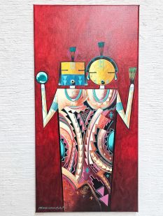 Native American Made Maiden and Yei Painting