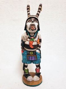 Native American Hopi Carved Clown Katsina Doll with Marijuana--Pot Smoker