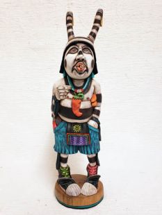 Native American Hopi Carved Clown Kachina Doll (Katsina Doll) with Marijuana - Pot Smoker