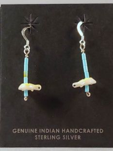 Native American Zuni Made Turtle Earrings 