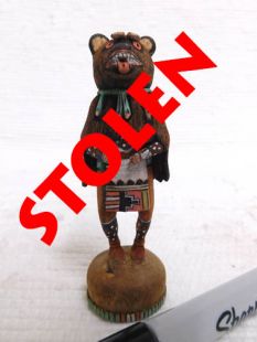 Native American Hopi Carved Bear Powerful Leader Katsina Doll--mini