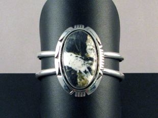 Native American Navajo Made Cuff Bracelet with White Buffalo