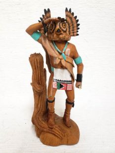 Native American Hopi Carved Owl Warrior Katsina Doll