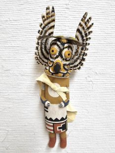 Old Style Hopi Carved Owl Traditional Warrior Katsina Doll