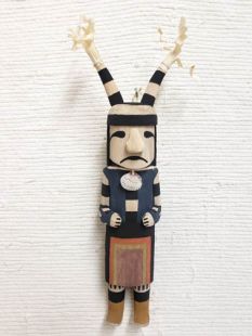 Old Style Hopi Carved Clown Traditional Katsina Doll--Sad