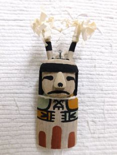 Old Style Hopi Carved Clown Traditional Katsina Doll Ornament--Sad