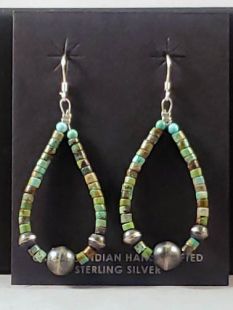 Native American Navajo Made Earrings with Turquoise 