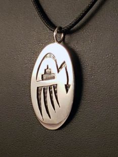 Native American Hopi Made Lightning and Rain Pendant