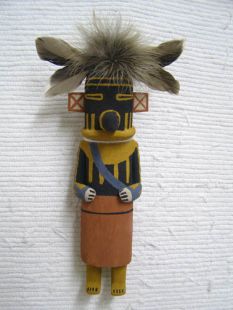 Old Style Hopi Carved Red Skirt Traditional Runner Katsina Doll