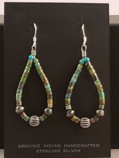 Native American Navajo Made Earrings with Turquoise 