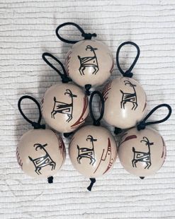 Mata Ortiz Handbuilt and Handpainted Christmas Ball Ornaments