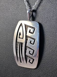 Native American Hopi Made Pendant with Water Symbols