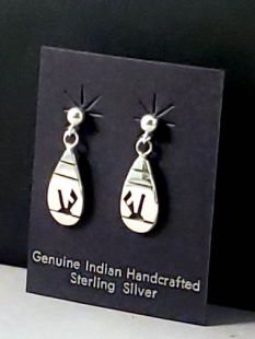 Native American Hopi Made Earrings with Prayer Symbol