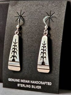 Native American Hopi Made Earrings with Corn