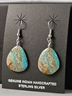 Native American Santo Domingo Made Turquoise Earrings 