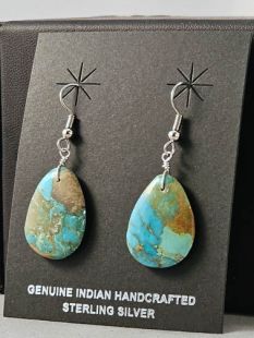 Native American Santo Domingo Made Turquoise Earrings 