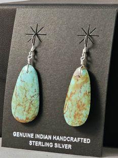 Native American Santo Domingo Made Turquoise Earrings 