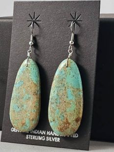 Native American Santo Domingo Made Turquoise Earrings 