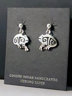 Native American Hopi Made Earrings with Frog