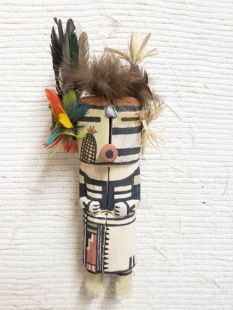 Old Style Hopi Carved Half Harvester Half Clown Traditional Katsina Doll