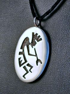Native American Hopi Made Kokopelli Pendant