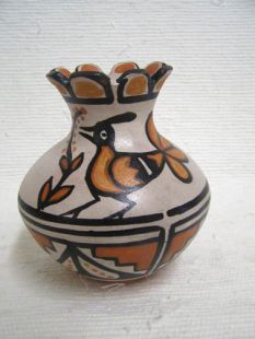 Native American Santo Domingo Handbuilt Polychrome Vase