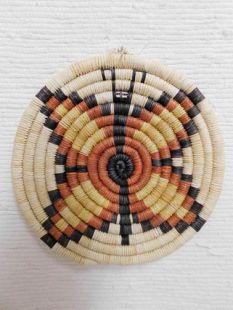 Vintage Native American Hopi Made Coil Plaque with Butterfly
