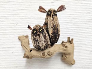 Mahogany Pod Owl on Wood--Two
