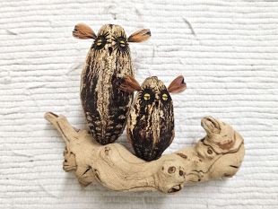 Mahogany Pod Owl on Wood--Two