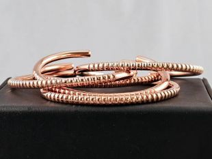 Native American Navajo Made Sterling Silver and Copper Cuff Bracelet