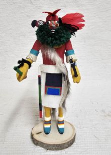 Native American Zuni Carved Parrot Warrior Katsina Doll