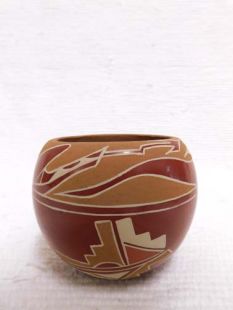 Native American Santa Clara Handbuilt and Handpainted Bowl with Avanyu