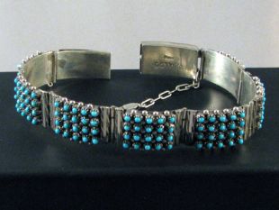 Native American Zuni Made Snake Eyes Link Bracelet