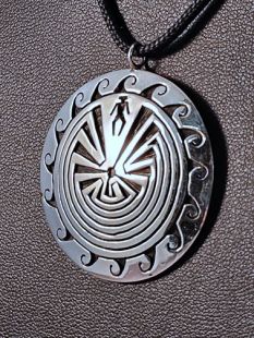 Native American Hopi Made Man in the Maze Pendant