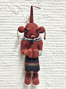 Old Style Hopi Carved Mudhead Traditional Clown Kachina Doll (Katsina Doll)