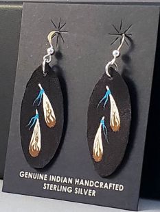Native American Cherokee Made Prayer Feather Earrings