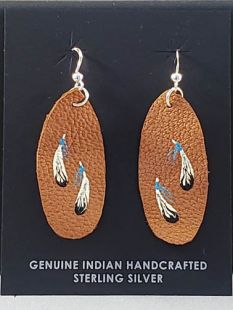 Native American Cherokee Made Prayer Feather Earrings