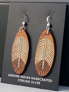Native American Cherokee Made Prayer Feather Earrings