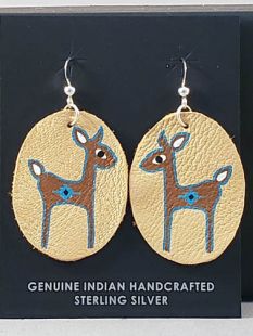 Native American Cherokee Made Fawn Earrings