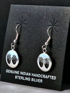 Native American Hopi Made Earrings with Bear Paws