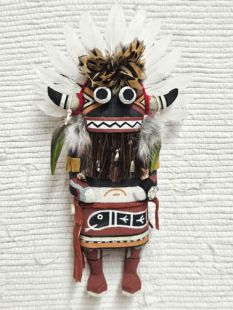 Old Style Hopi Carved Broadface Traditional Guard Kachina Doll (Katsina Doll)