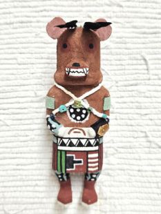 Old Style Navajo Carved Hopi Bear Traditional Powerful Healer Kachina Doll (Katsina Doll)