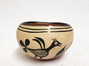 Vintage Native American Santo Domingo Handbuilt Polychrome Bowl 