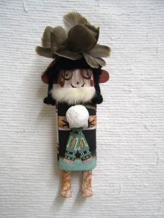 Old Style Hopi Carved Grandmother Traditional Katsina Doll with Snowball