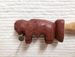 Native American Made Pipestone Buffalo Pipe