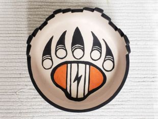 Native American Acoma Handbuilt and Handpainted Spirit Bowl with Bear Paw