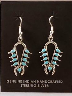 Native American Navajo Made Squash Blossom Earrings