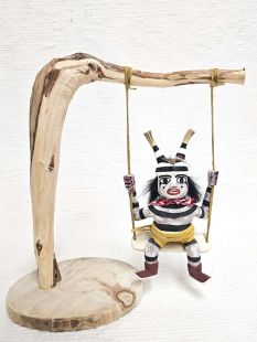 American Navajo Made Clown Kachina Doll on Swing